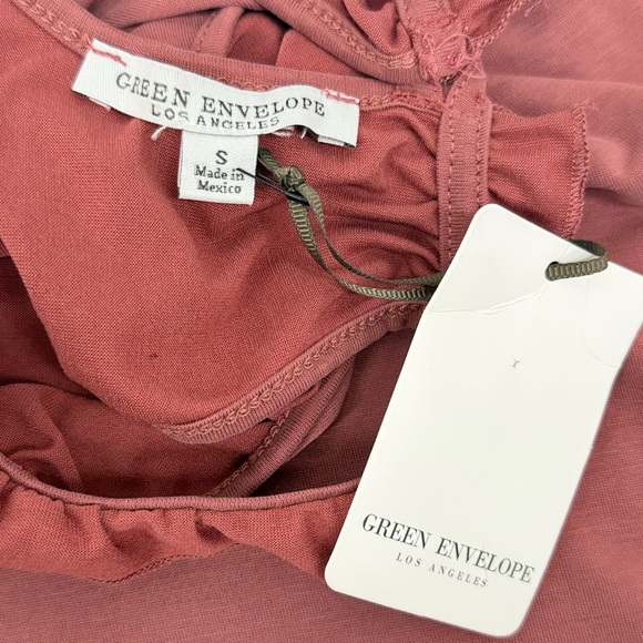 Green Envelope Size Small Brick Red Halter Sleeveless Blouse Tank Top - Picture 10 of 12